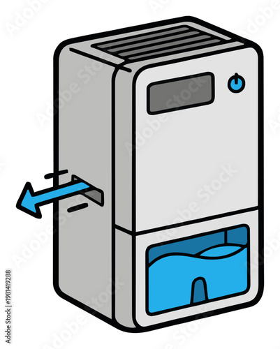 Minimalist line art dehumidifier machine icon. Generative AI