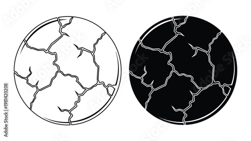 Cracked Circle Symbols Drought Disaster Crisis