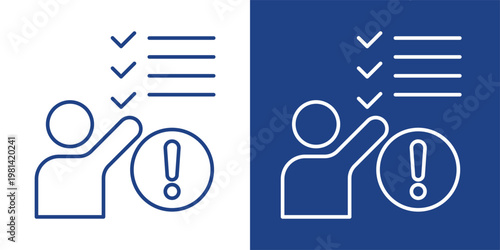 Work Instruction Blue And White Icon Style Collection