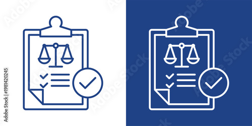 Regulatory Compliance Blue And White Icon Style Collection