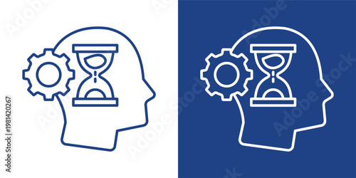 Work Efficiency Blue And White Icon Style Collection