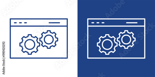 Quality Control Blue And White Icon Style Collection