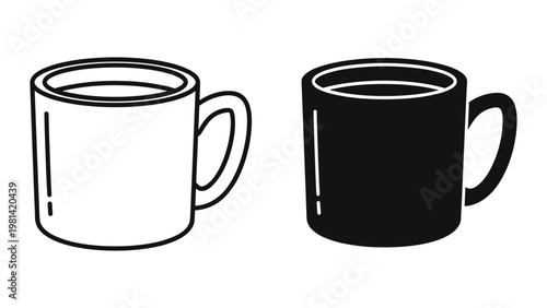 Mug Duo Contrast Black White Drinkware