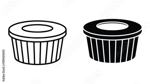 Trash Can Icon Two Styles Vector Graphics