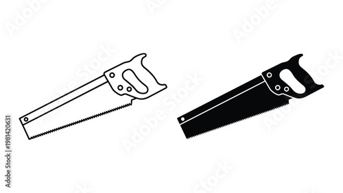 Hand Saw Tool Icon Vector