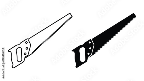 Handsaw Cutting Tool Icon Construction