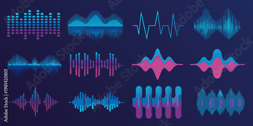 Abstract sound waves and visual representations of audio frequencies