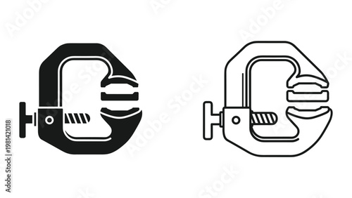 Clamp Tool Icon Industrial Holding Fixation