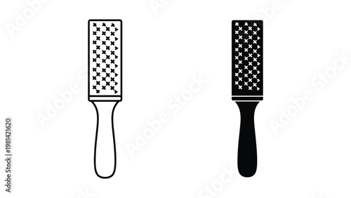 Foot File Tool Flat Vector Silhouette for Pedicure
