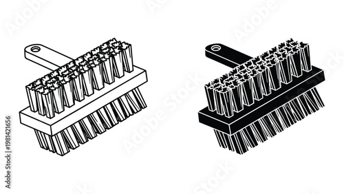 Scrub Brush Cleaning Tool Commercial Vector