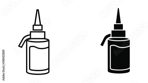 Oil Applicator Bottle Icons Precision Lubrication Dispenser