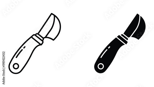 Peeler Knife Outline Silhouette Kitchen Tool Commercial