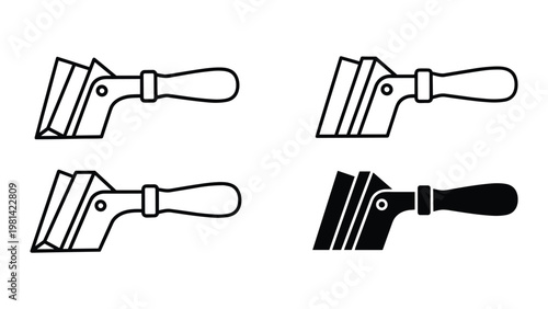 Spatula Tool Icon Set Construction Renovation