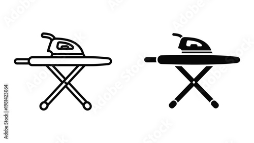 Ironing Board Clothes Pressing Household Icon Vector