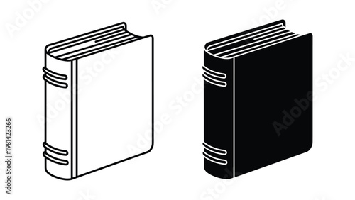 Book Icon Set Classic Binding Vector Art