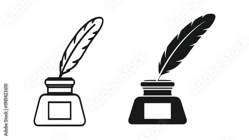 Ink Pen Bottle Quill Writing Symbol