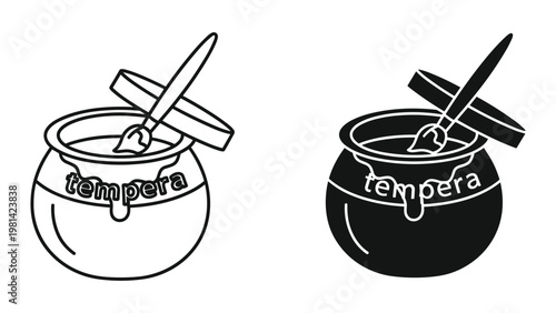 Tempera Paint Pot Brush Crafting Supplies