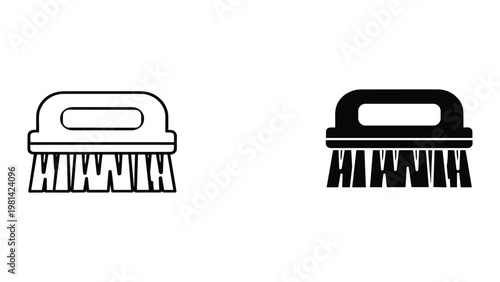 Brush Cleaning Tool Icons Vector Set Household Objects