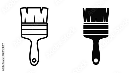Paint Brush Icon Vector Art DIY Project Tool