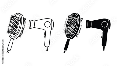 Hairdryer Paddle Brush Set Styling Tools