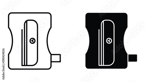 Pencil Sharpener Icon Set Stationery Tools Commercial