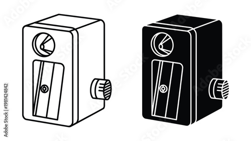 Pencil Sharpener Icon Set Office Supply Commerce