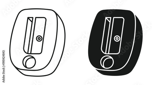 Pencil Sharpener Icon Set Office Supply Graphics
