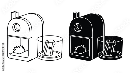 Pencil Sharpener Container Duo Stylized