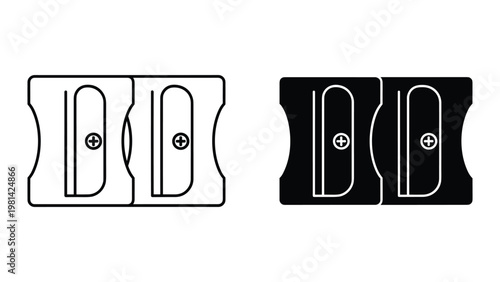 Pencil Sharpener Double Icon Drawing Tools Office Supply