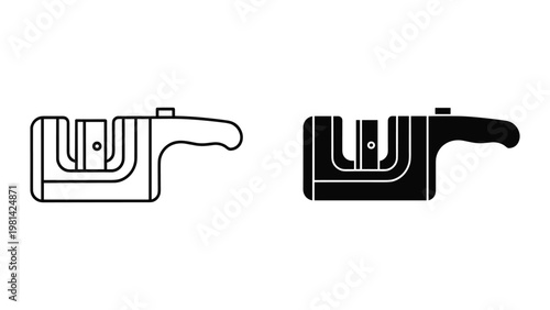 Stapler Icon Set Office Tool Business Stationery