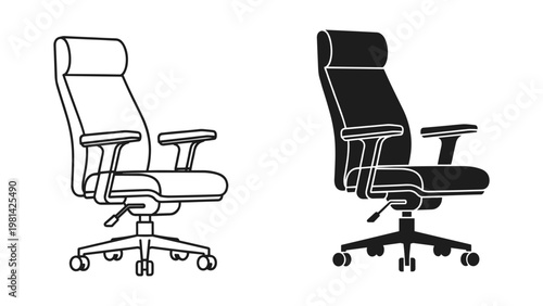 Office Chair Ergonomic Design Vector Graphic