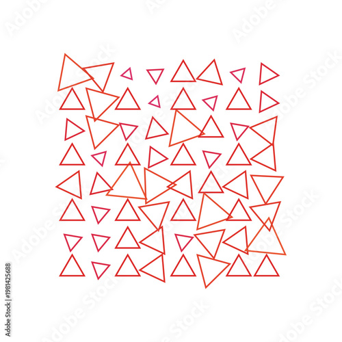 Vector Field Grid of Triangles - Abstract Red Triangle Grid Art