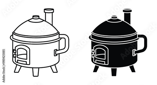 Stove Oven Silhouette Icon Commercial Use