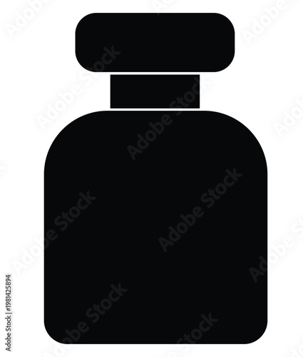Set of perfume and cosmetic bottle silhouette icons.