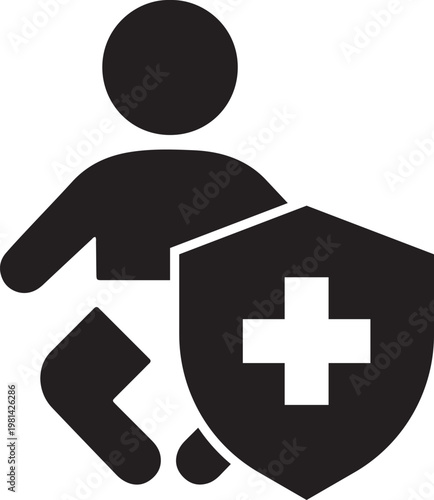 Baby Health Shield Icon Protection and Care Symbol