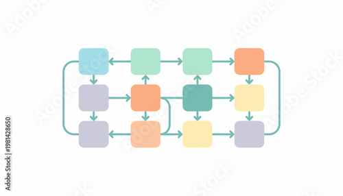 Abstract Network Structure with Interconnected Nodes and Flow