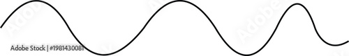 Foto Black sine wave on white background, waveform oscillation