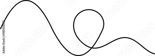 Black line roller coaster track on white background