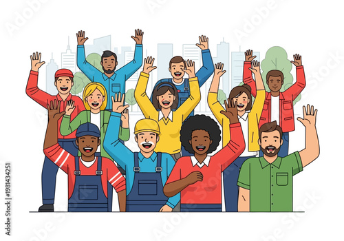 Diverse Group of People Celebrating Together.