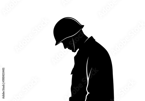Man wearing a safety hard hat.