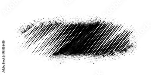 Glitch distorted grunge layer . Noise destroyed texture . Trendy defect error shapes . Overlay grunge texture . Distressed effect .Vector shapes with a halftone dots screen print texture.Eps10