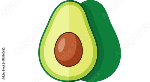Avocado Fruit Cut Open.