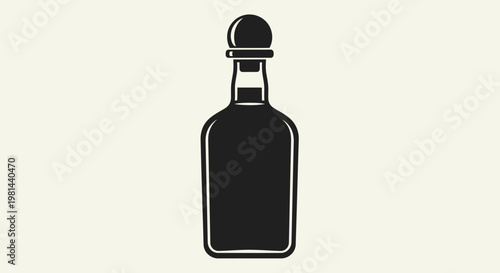 Black Bottle With Stopper.