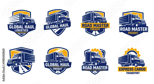 Trucking Company Logos: Global Haul, Road Master, Express Cargo - Logistics & Freight
