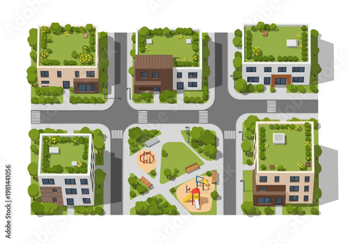 Houses on a suburban street.