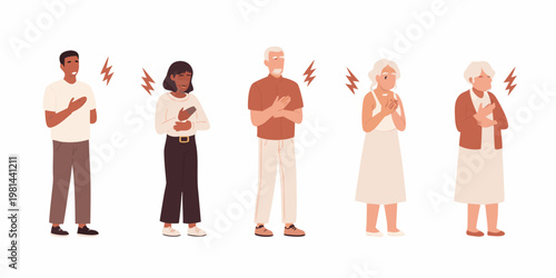 Diverse group of people experiencing emotional shock or surprise