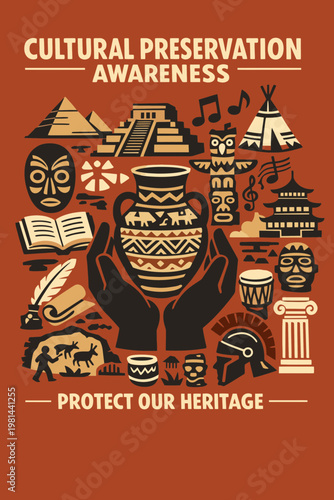 Cultural Preservation Awareness Vector