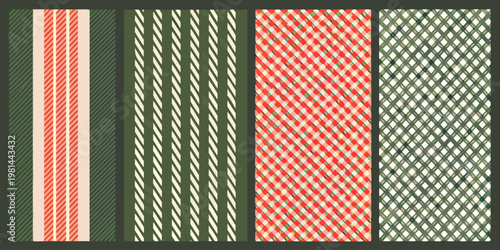Four patterned fabric swatches arranged in a grid formation