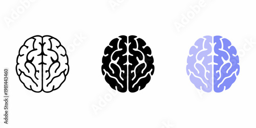 Three depictions of a human brain transitioning from light to dark