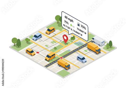 GPS Location Tracking on Digital Map.